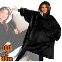 Плед с капюшоном - Huggle Hoodie (черный) (467-1097)