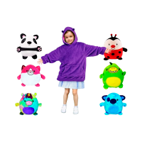 Детский плед с капюшоном и рукавами Huggle Pets Hoodie (фиолетовый)