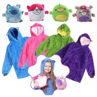 Детский плед с капюшоном и рукавами Huggle Pets Hoodie (розовый)