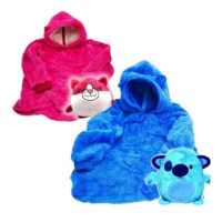Детский плед с капюшоном и рукавами Huggle Pets Hoodie (розовый)
