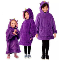 Детский плед с капюшоном и рукавами Huggle Pets Hoodie (фиолетовый)