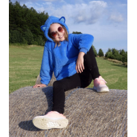 Детский плед с капюшоном и рукавами Huggle Pets Hoodie (синий)